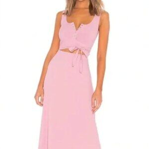 Privacy Please Malone Pink Sleeveless Midi Dress